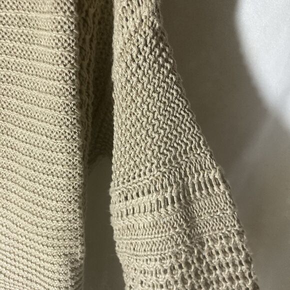 MICHAEL MICHAEL KORS brown wide collar 3/4 sleeve open front cardigan sweater M - Picture 7 of 12